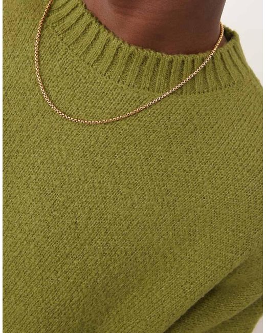 ASOS Super Oversized Gebreide Geborstelde Trui Met Rechte Pasvorm En Ronde Hals in het Natural voor heren