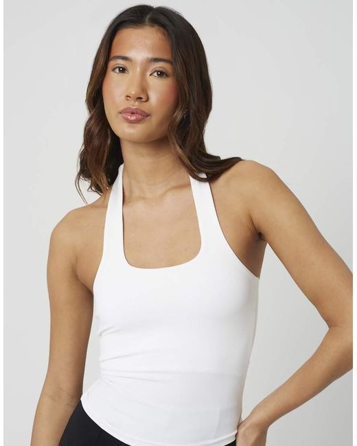 Brave Soul White Jersey Halter Neck Top
