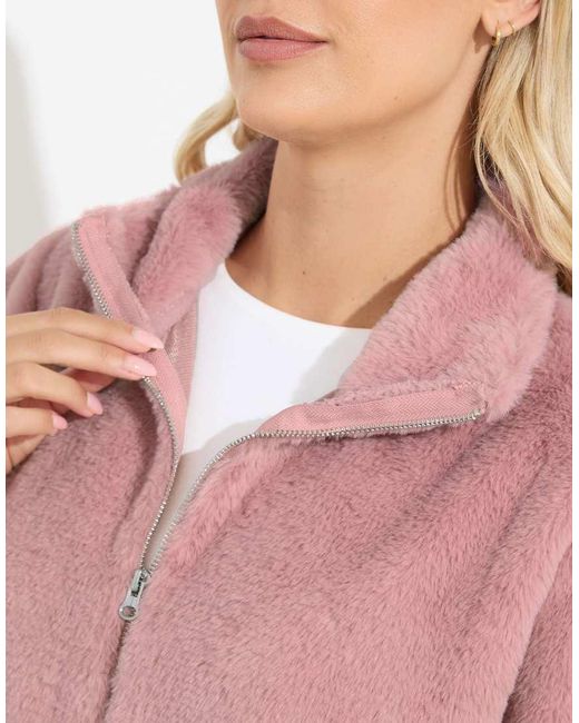 Yours Clothing Red Zip Through Fleece Jacket