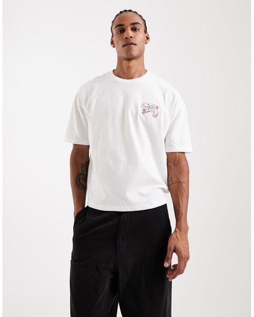 ASOS White Boxy Oversized T-shirt With Sushi Graphic for men