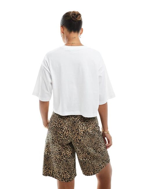 JJXX White Oversize Crop Tee