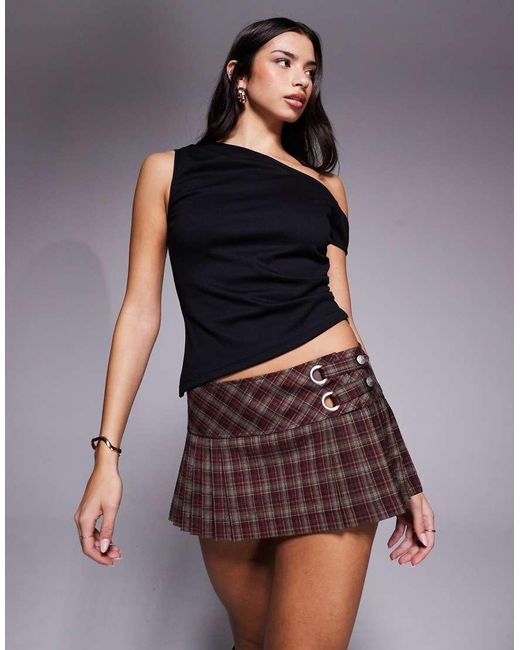 I.AM.GIA Multicolor Roux Low Rise Eyelet Detail Pleated Mini Skort