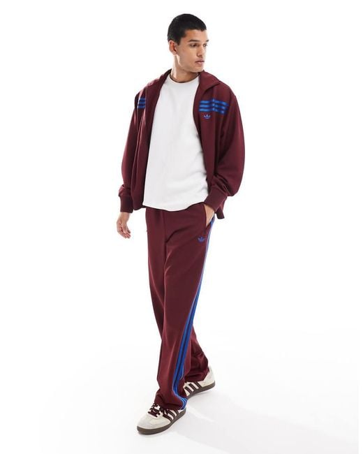 Adidas Originals Red 70S Tracksuit Bottoms for men