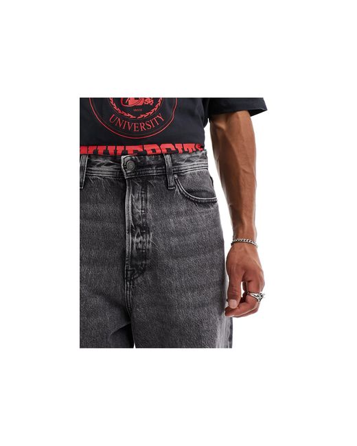 Jack & Jones – ron – jeans aus festem denim in Gray für Herren