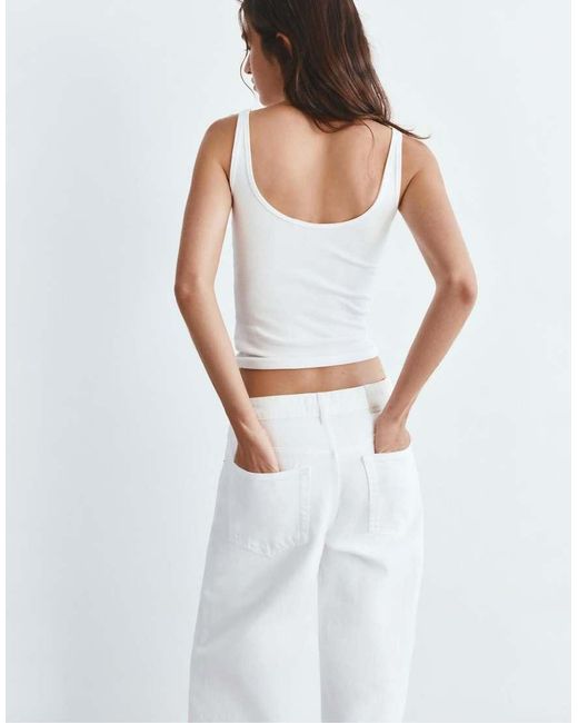 Pull&Bear White Modal Tank Top