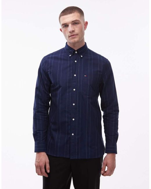 Tommy Hilfiger Blue Heritage Oxford Pin Stripe Shirt for men
