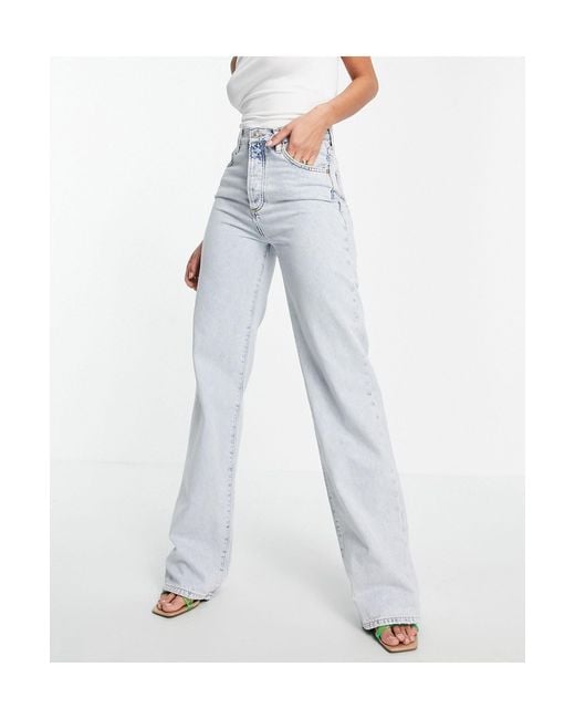 Mango Denim 90s Straight Jeans in Blue 