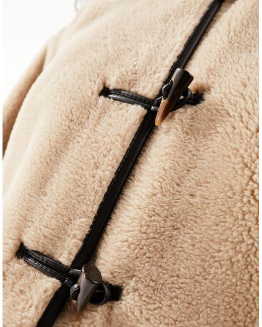 Pull&Bear Natural toggle Detail Teddy Coat