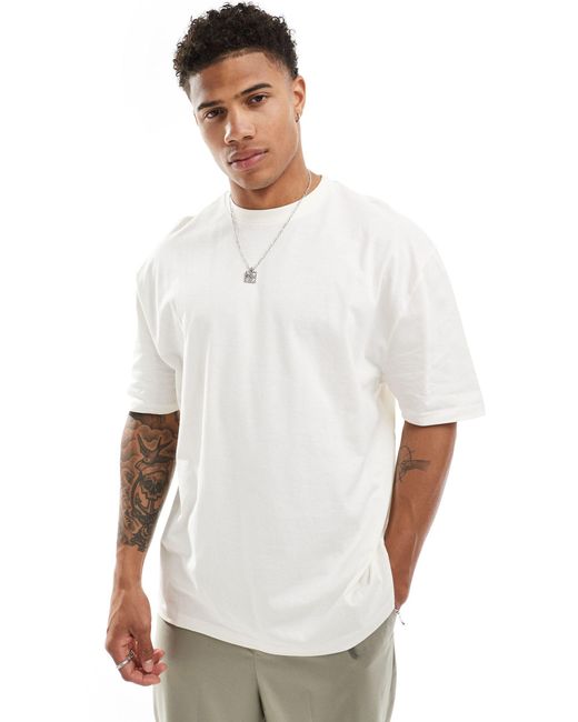 T-shirt oversize sporco con stampa di polpo sul retro di ASOS in White da Uomo