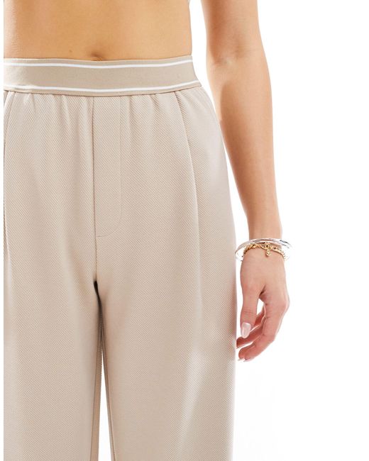 Pantalon large d'ensemble avec taille élastique - taupe ASOS en coloris White