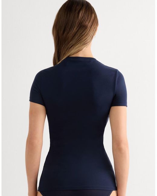 Intimissimi Blue Short-Sleeved Stretch Top