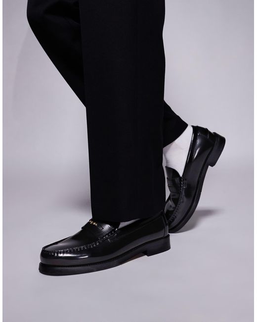 Walk London – dalston – penny-loafer aus glattleder in Black für Herren