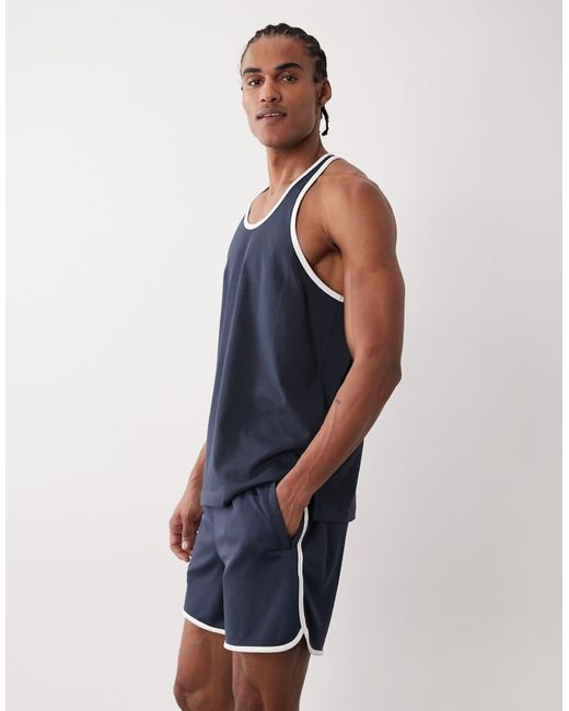 4505 Blue Retro Mesh 5" Quick Dry Gym Short for men