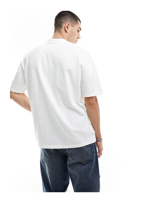 Quasar - t-shirt bianca girocollo con stampa di AllSaints in Blue da Uomo