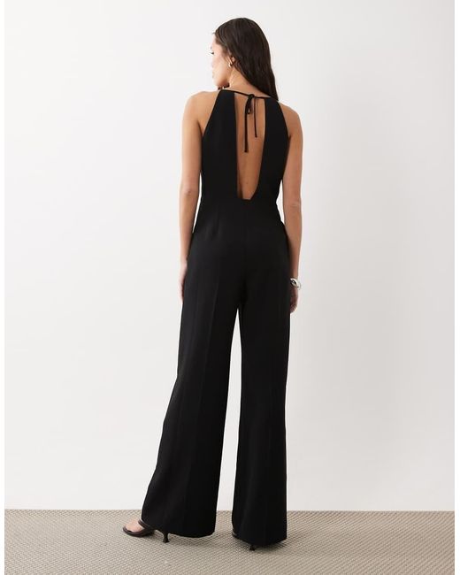 Mango White Halterneck Backless Jumpsuit