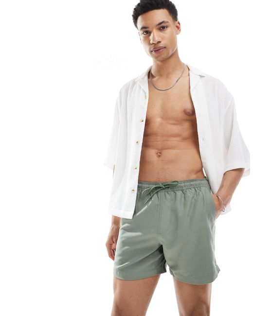 Brave Soul Green Swim Trunks for men