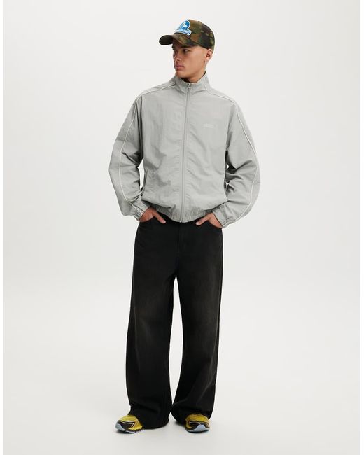 Cotton On Gray Panelled Spray Jacket for men