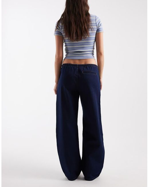 ASOS Blue Pull On Barrel Leg Jeans