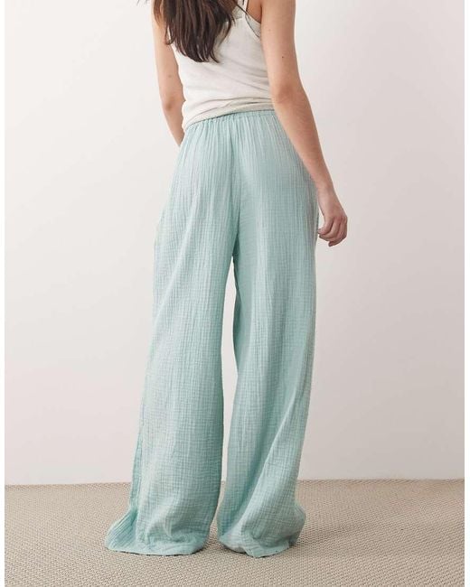 Iisla & Bird Green Flowy Wide Leg Pants