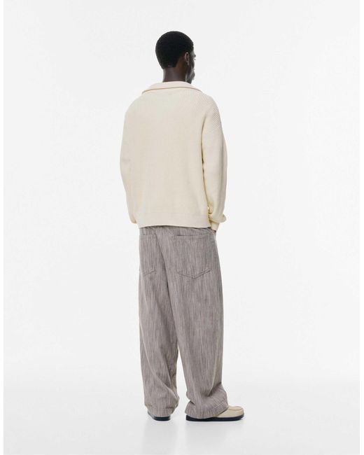 Pull&Bear – strickpullover in Natural für Herren