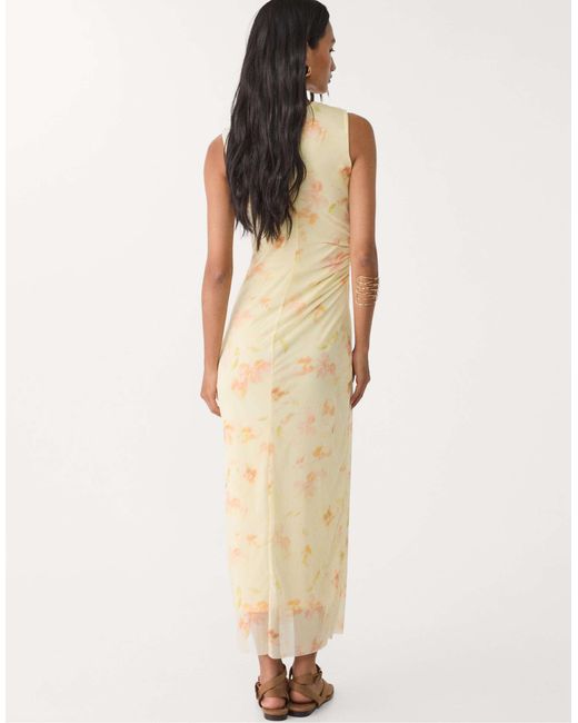 Stradivarius Natural – midikleid aus tüll
