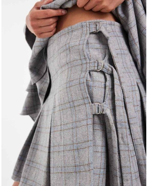 Muse Assembly Blue Pleated Jules Mini Skirt