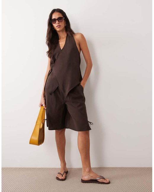 ASOS Brown Modal Look Longline Bermuda Shorts