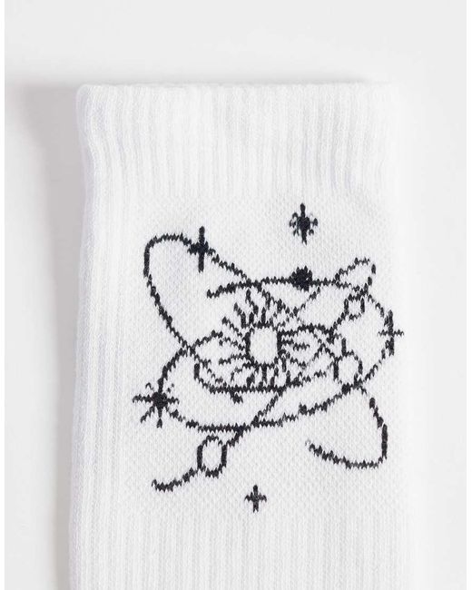 Jack & Jones White 3 Pack Of Socks With Symbols Graphics for men