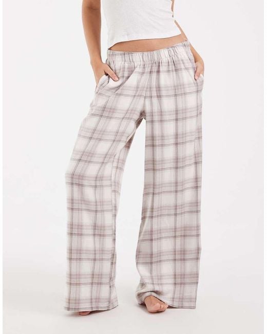 Hollister Natural Cosy Wide Leg Flannel Pyjama Bottoms