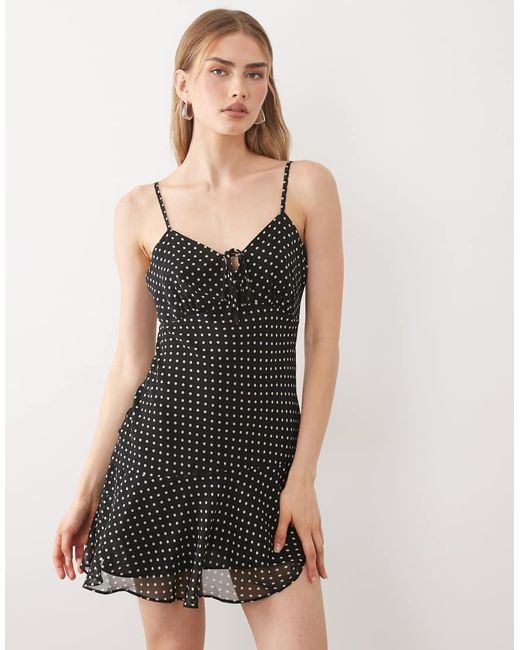 New Look Black Strappy Chiffon Mini Dress