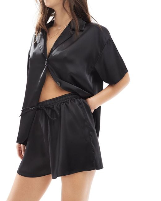 ASOS Black Satin Shorts