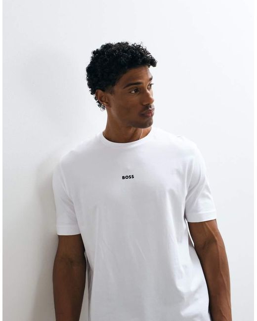 Boss White Hugo Boss Relaxed Fit Small Graphic T-shirt for men