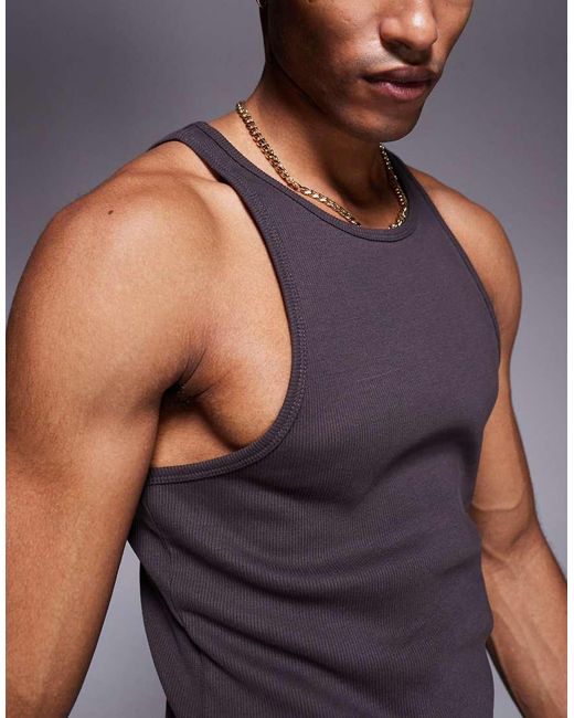 ASOS Gray Super Heavyweight Muscle Vest for men