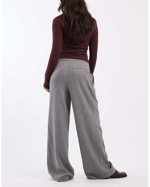 ASOS Purple Tailored Low Rise Wide Leg Trousers With Asymmetric Waistband