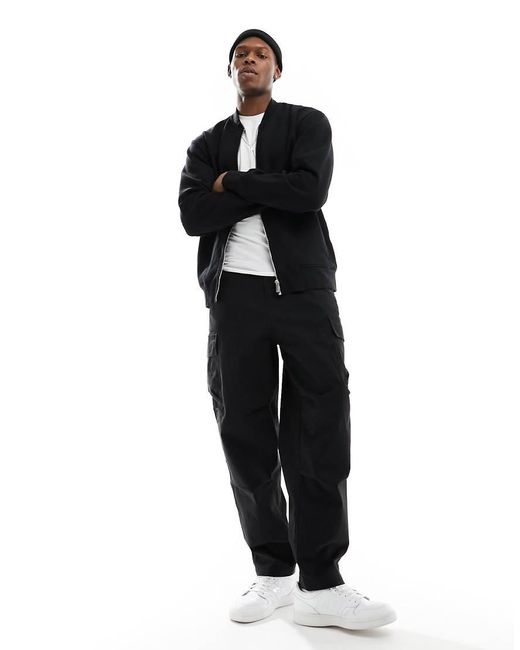SELECTED Black Mack Sweat Bomber Jacket for men