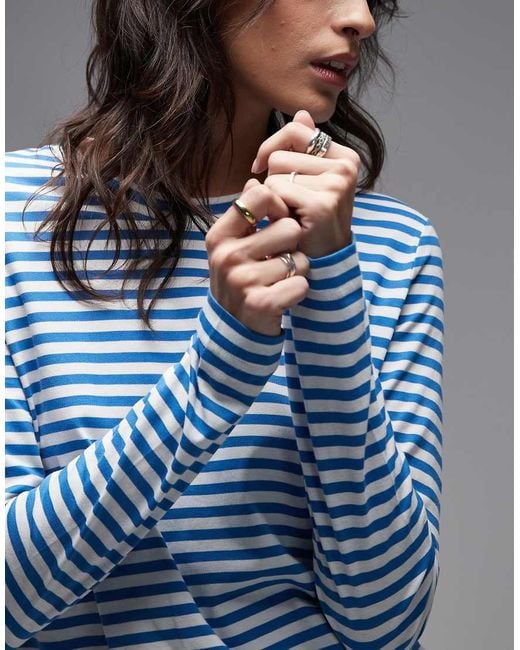ARKET Blue Pure Cotton Long Sleeve T-shirt