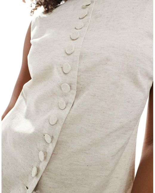 NARRATED Natural Longline Button Up Top