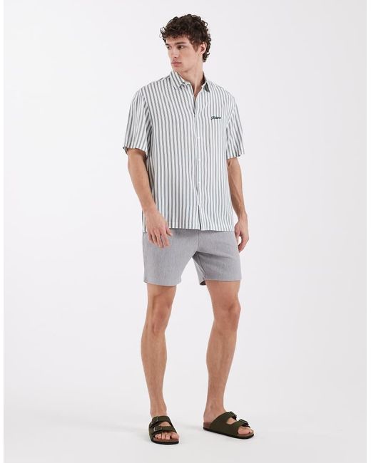 ASOS Gray Oversized Ribbed Jersey Short for men