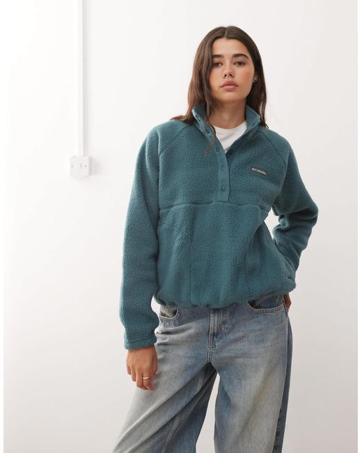 Jasper ridge - polaire texturée avec col à boutons-pression Columbia en coloris Blue