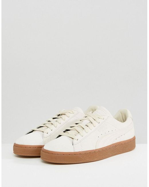 PUMA Suede Classic Trainers With Gum Sole In Beige in Natural | Lyst
