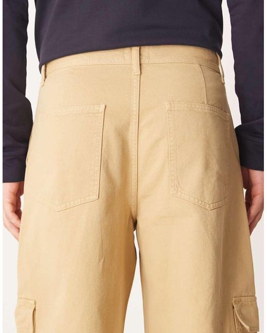 ASOS Blue Loose Straight Cargo Trousers for men
