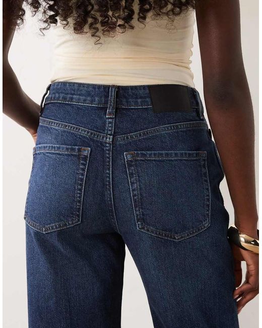 ASOS Blue Ankle Grazer Comfort Stretch Straight Leg Jeans