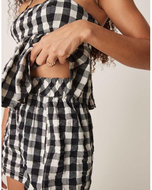 Pantaloncini Neri A Quadri di Free People in Natural