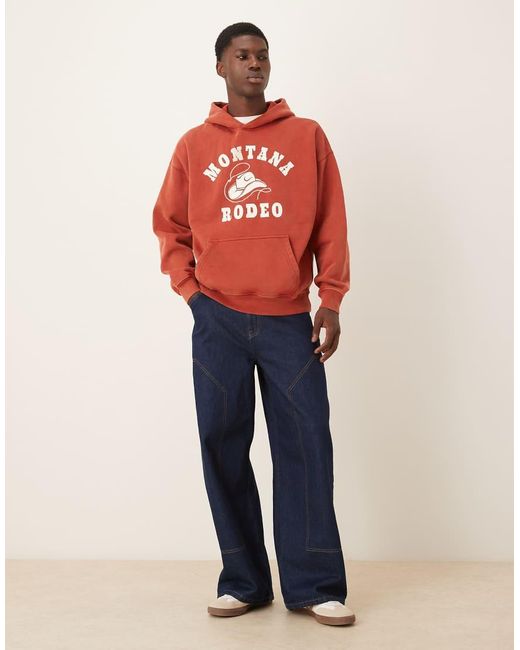 Abercrombie & Fitch Red Western Graphic Hoodie for men