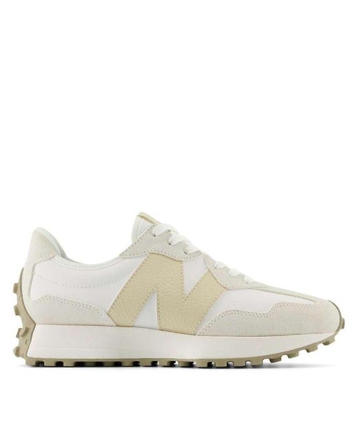 New Balance White 327 Trainers