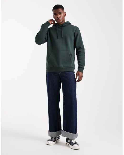 Sudadera Verde Oscuro De Corte Slim Con Capucha De Only & Sons de hombre de color Blue