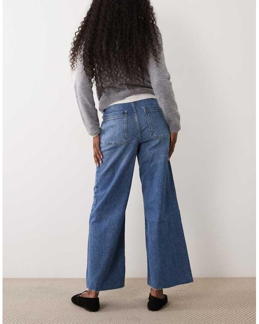 Mango Blue Catherine Wide Leg Jeans