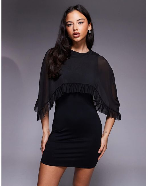 asos black ruffle dress Rent ASOS DESIGN Frill Plunge Maxi Dress In Black