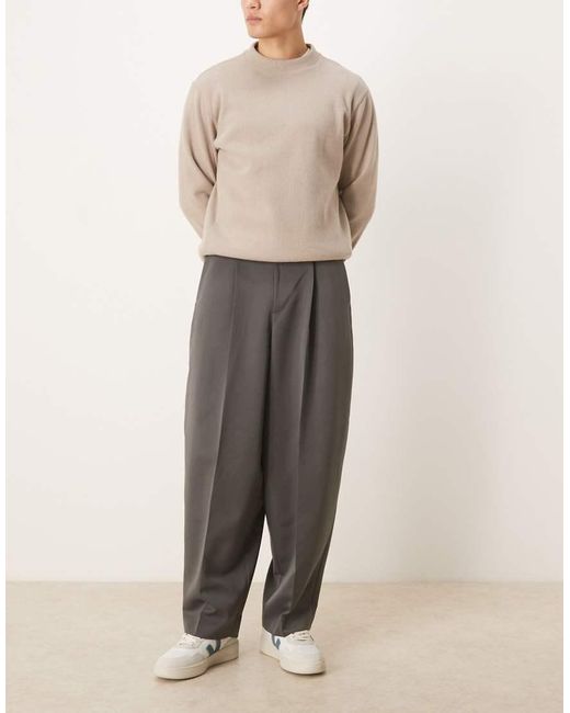 Pantalones De Vestir De Corte Tapered Ancho Con Pinzas De ASOS de hombre de color Natural