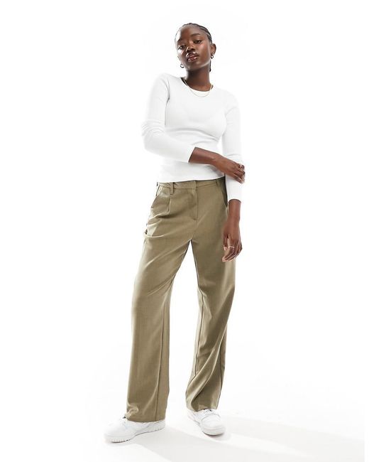 Vero Moda White Fine Rib Long Sleeved Top